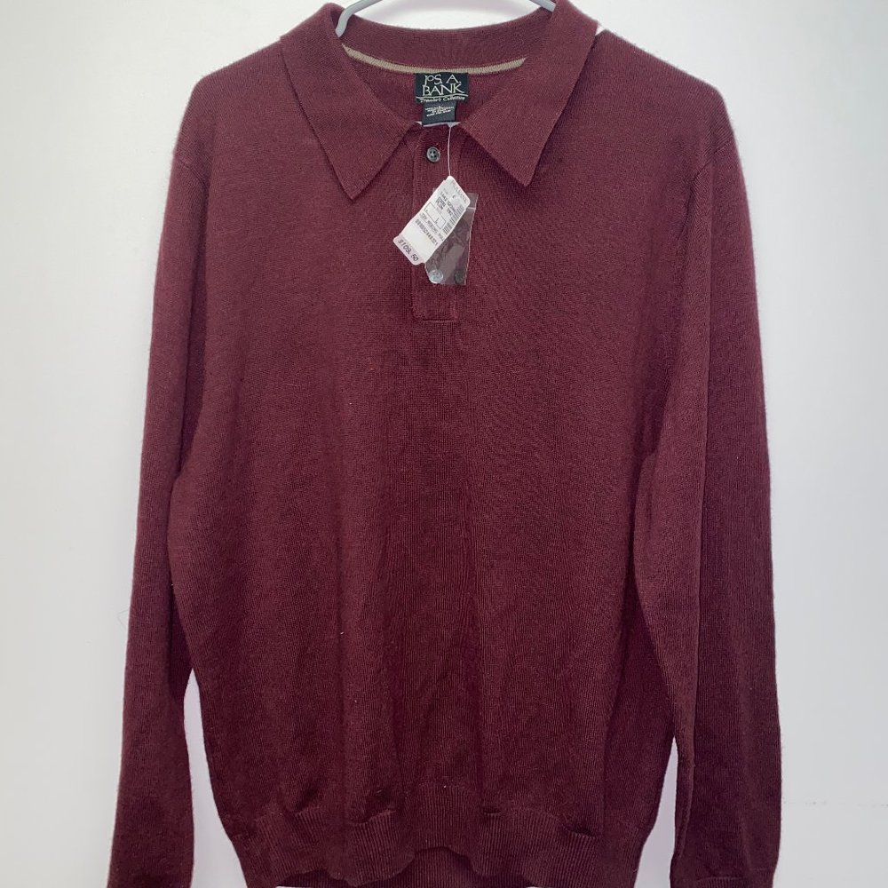 Jos A Banks Maroon Sweater Polo